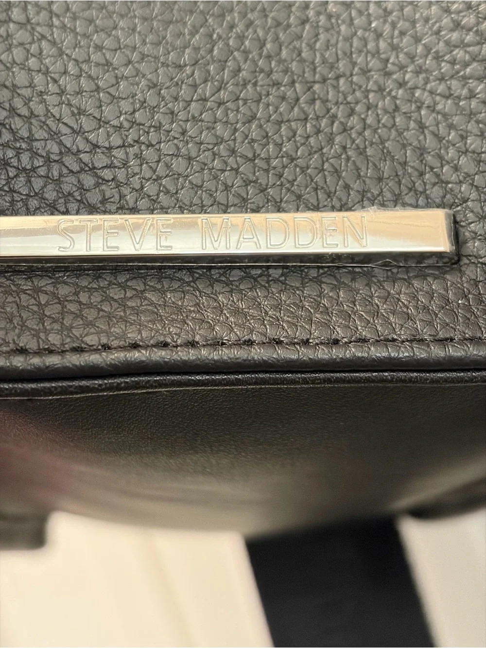 Steve Madden Black Logo Tote Crossbody Bag w/ Card Holder